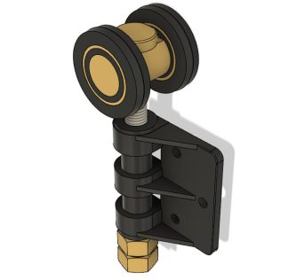 Round Corner Door Track Roller 2 Wheel. Single.