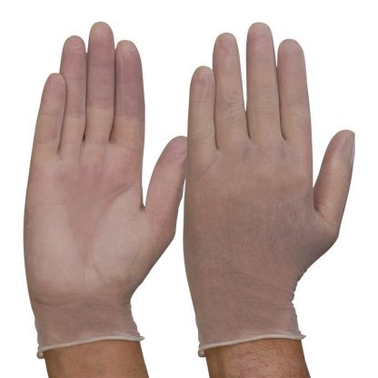 Disposable Clear Vinyl Gloves Lightly Powdered 1 Disposable Clear Vinyl Gloves Powder Free