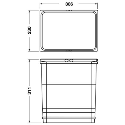 Ninka Waste Bin One2Five. 17 litre Replacement Bin - Image 2