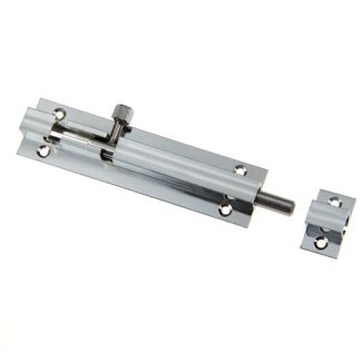Barrel Bolt Brass - Chrome Plate - 100x25mm