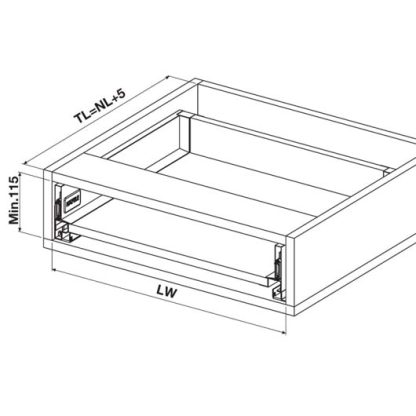 Alto Slim Drawer Kit 84mm. Hafele. White or Matt Black - Image 3