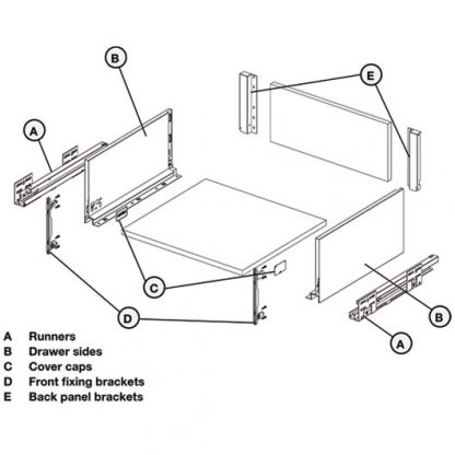 Alto Slim Drawer Kit 199Mm. Hafele. White Or Matt Black 5 Alto Slim Drawer Kit 199mm. Hafele. White or Matt Black - Image 5