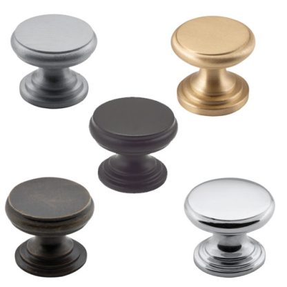 Cupboard Knobs Flat. Two Sizes. Seven Finishes