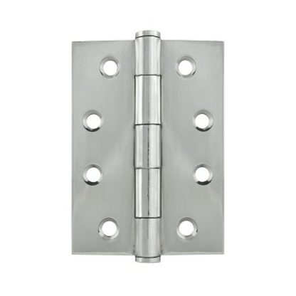 Butt Hinge - Stainless Steel - 100x75x2.5 mm - Fixed Pin - Brushed