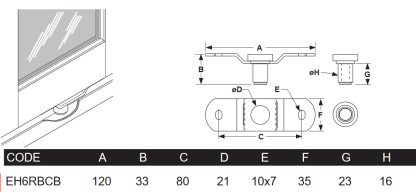Roller Door Guide Centre Fix. 16mm Pin - Image 2