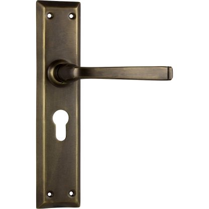 Tradco 0678E Menton Lever Euro Antique Brass