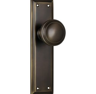 Door Knob Milton Latch Antique Brass