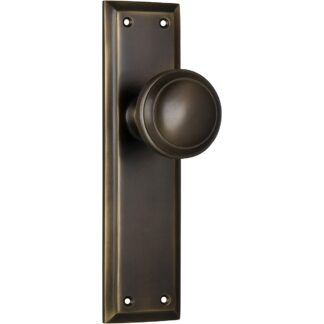 Door Knob Milton Latch Antique Brass