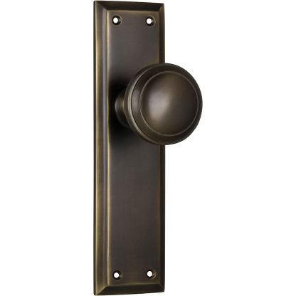 Door Knob Milton Latch Antique Brass