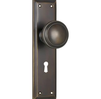 Door Knob Milton Lock Antique Brass