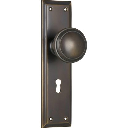 Door Knob Milton Lock Antique Brass
