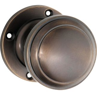 Door Knob Milton Round Rose Antique Brass