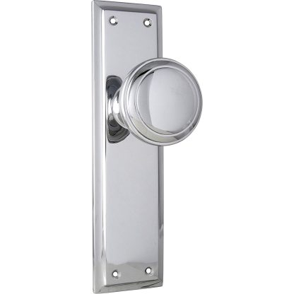 Door Knob Milton Latch Chrome Plated