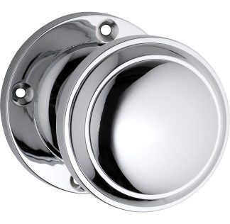 Door Knob Milton Round Rose Chrome Plated
