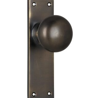 Tradco 0780 Door Knob Victorian Latch Antique Brass