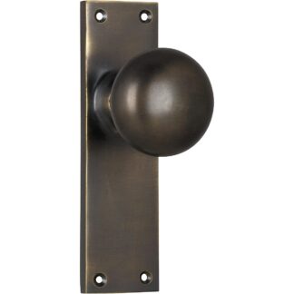 Tradco 0780 Door Knob Victorian Latch Antique Brass