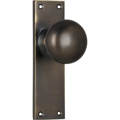 Tradco 0780 Door Knob Victorian Latch Antique Brass
