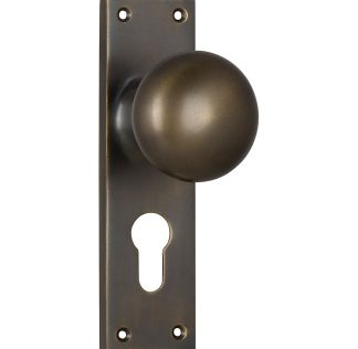 Tradco 0780E Door Knob Victorian Euro Antique Brass