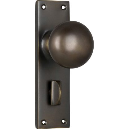Tradco 0780P Door Knob Victorian Privacy Antique Brass
