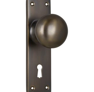 Tradco 0781 Door Knob Victorian Lock Antique Brass