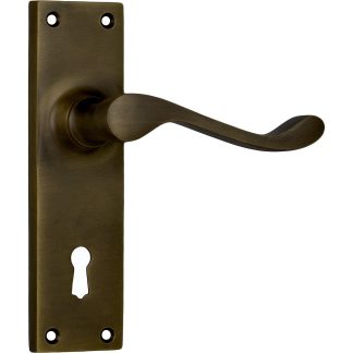 Tradco 0783 Door Lever Victorian Lock Antique Brass