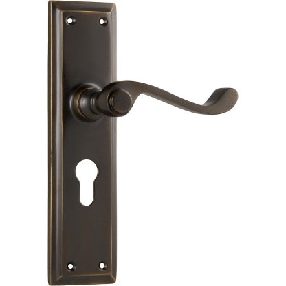 Door Lever Milton Euro Antique Brass