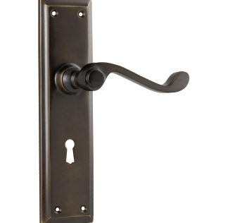 Door Lever Milton Lock Antique Brass
