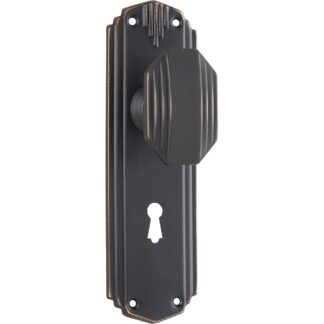 Tradco 0803 Napier Knob Lock Antique Copper 178x54mm