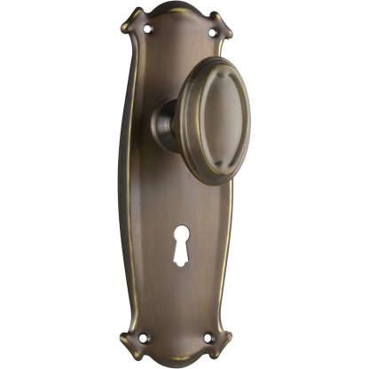 Tradco 0831 Bungalow Knob Lock Antique Brass 197x68mm