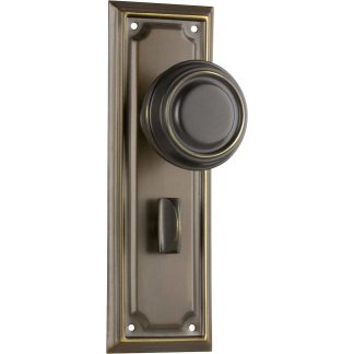 Tradco 0854P Edwardian Knob Privacy Antique Brass 185x60mm