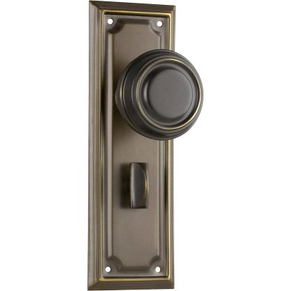 Tradco 0854P Edwardian Knob Privacy Antique Brass 185x60mm