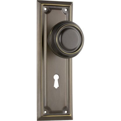 Tradco 0855 Edwardian Knob Lock Antique Brass 185x60mm
