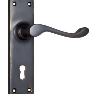 Tradco 0903 Door Lever Victorian Lock Antique Copper