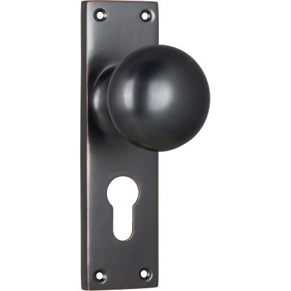 Tradco 0905E Door Knob Victorian Euro Antique Copper