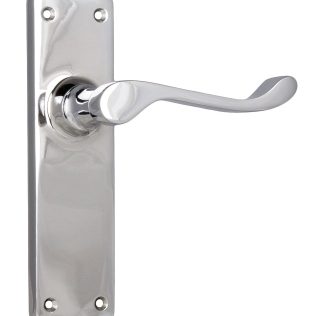 Tradco 0907 Door Lever Victorian Latch Chrome Plated