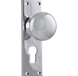 Tradco 0910E Door Knob Victorian Euro Chrome Plated