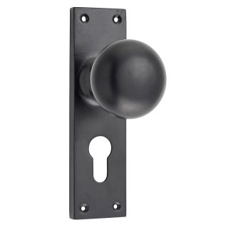Tradco 0959E Door Knob Victorian Euro Matt Black