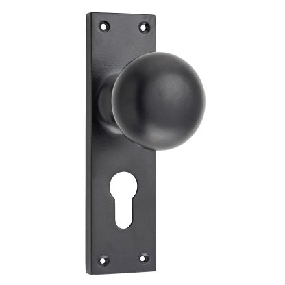 Tradco 0959E Door Knob Victorian Euro Matt Black