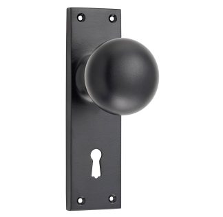 Tradco 0960 Door Knob Victorian Lock Matt Black