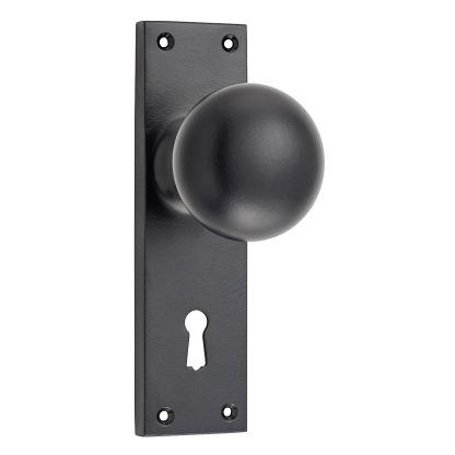 Tradco 0960 Door Knob Victorian Lock Matt Black