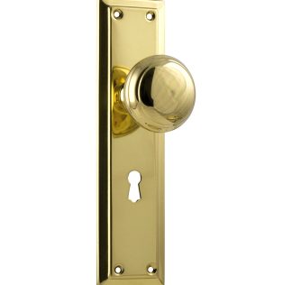Tradco 0982 Richmond Knob Lock Polished Brass 200x50mm
