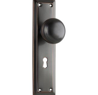 Tradco 0992 Richmond Knob Lock Antique Copper 200x50mm