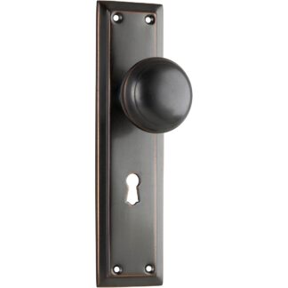 Tradco 0992 Richmond Knob Lock Antique Copper 200x50mm
