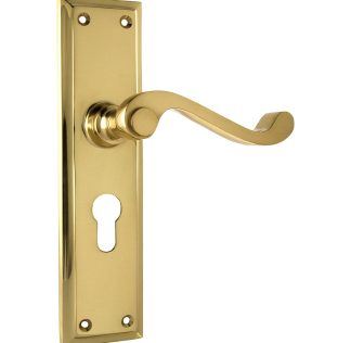 Door Lever Milton Euro Polished Brass