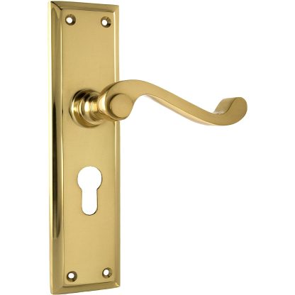 Door Lever Milton Euro Polished Brass