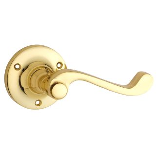 Door Lever Milton Round Rose Polished Brass