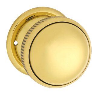 Tradco 1021 Door Knob Mortice Milled Edge Polished Brass D45xP46mm BP45mm