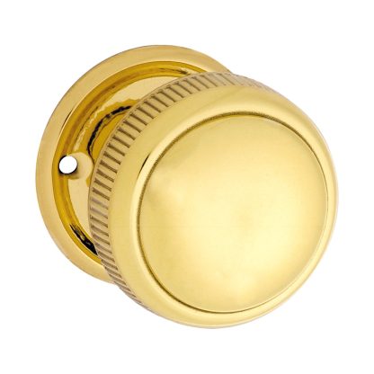 Tradco 1022 Mortice Knob Milled Edge 52mm Polished Brass