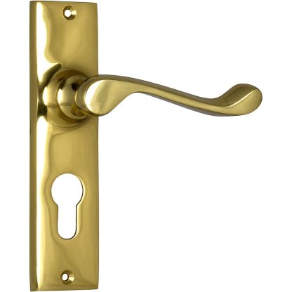 1025E Fremantle Lever Euro Tradco. Polished Brass - 150x35mm - 50mm(P)