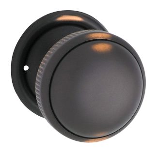 Tradco 1032 Door Knob Mortice Milled Edge Antique Copper D45xP46mm BP45mm